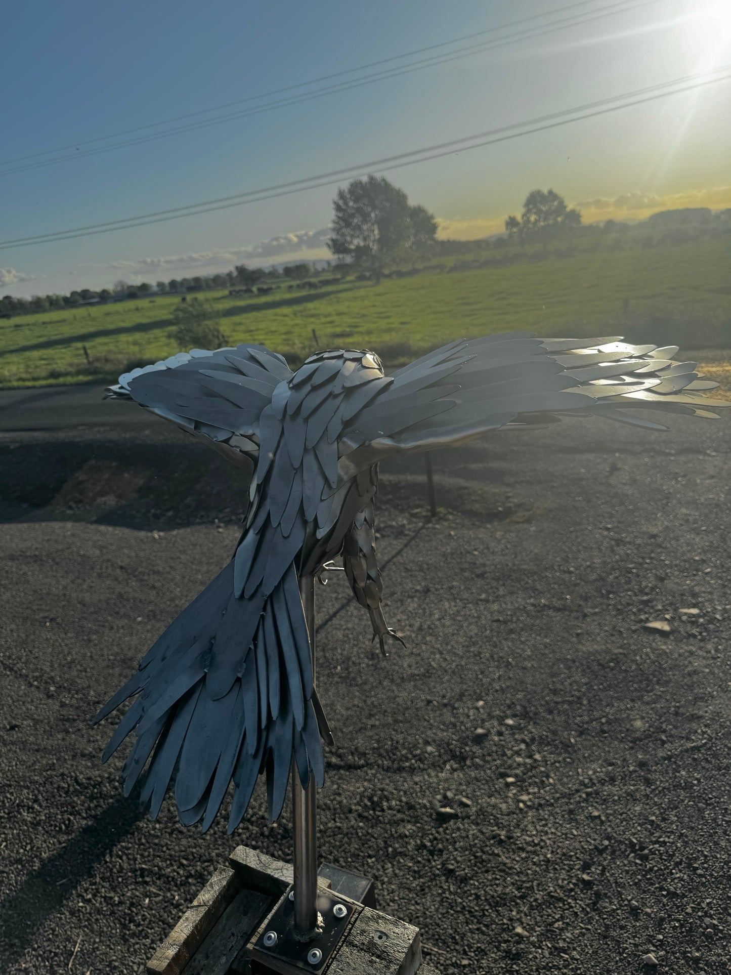 Iron Wings (Large Hawk Sculpture)