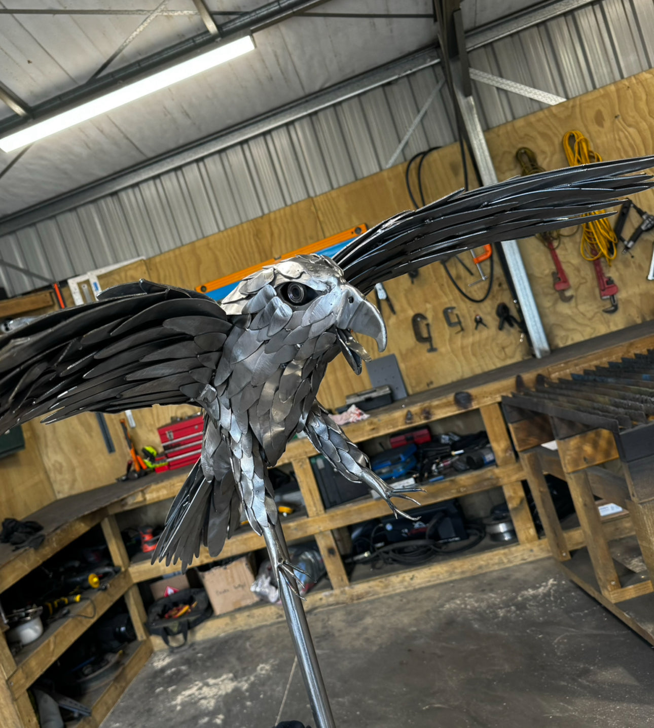 Iron Wings (Large Hawk Sculpture)