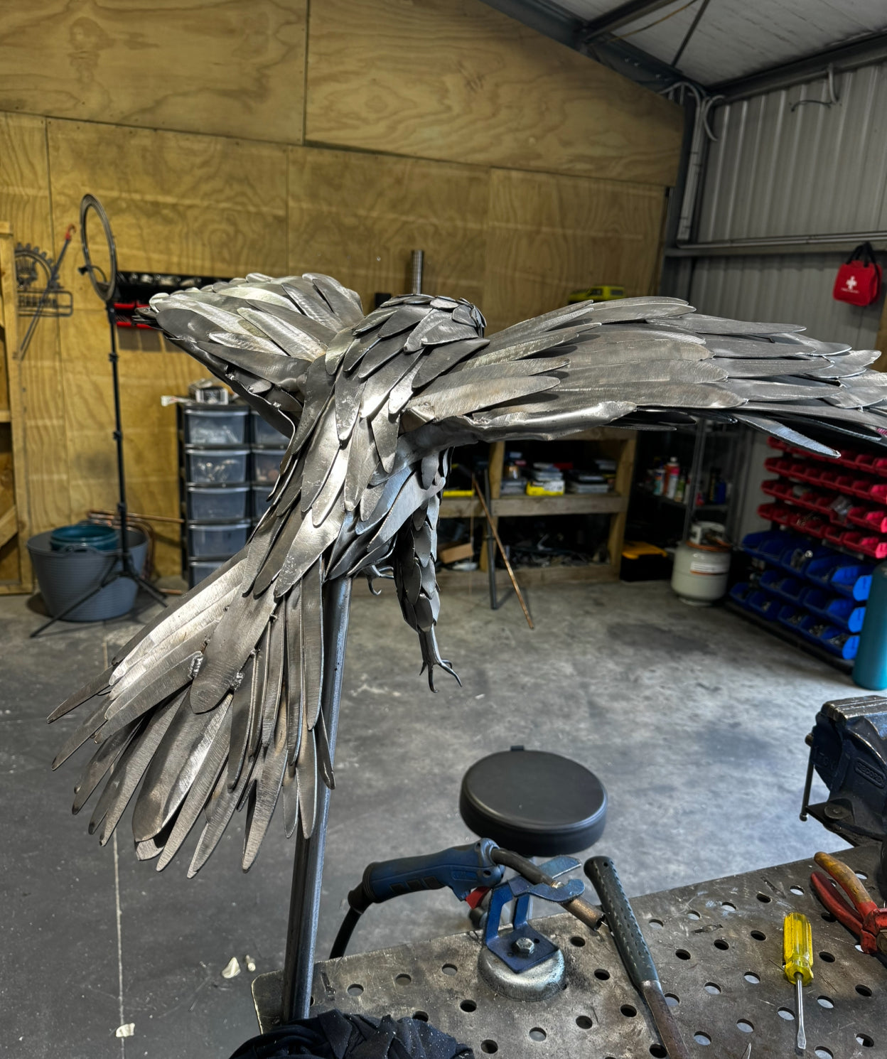 Iron Wings (Large Hawk Sculpture)