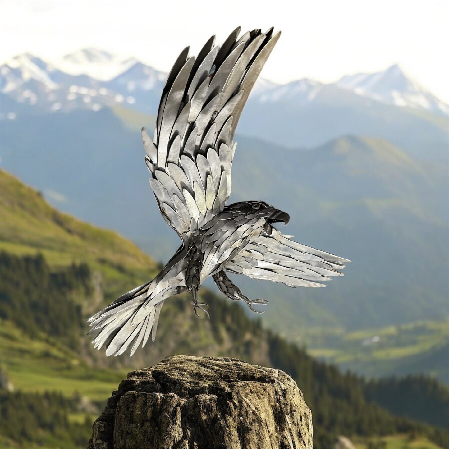 Iron Wings (Large Hawk Sculpture)