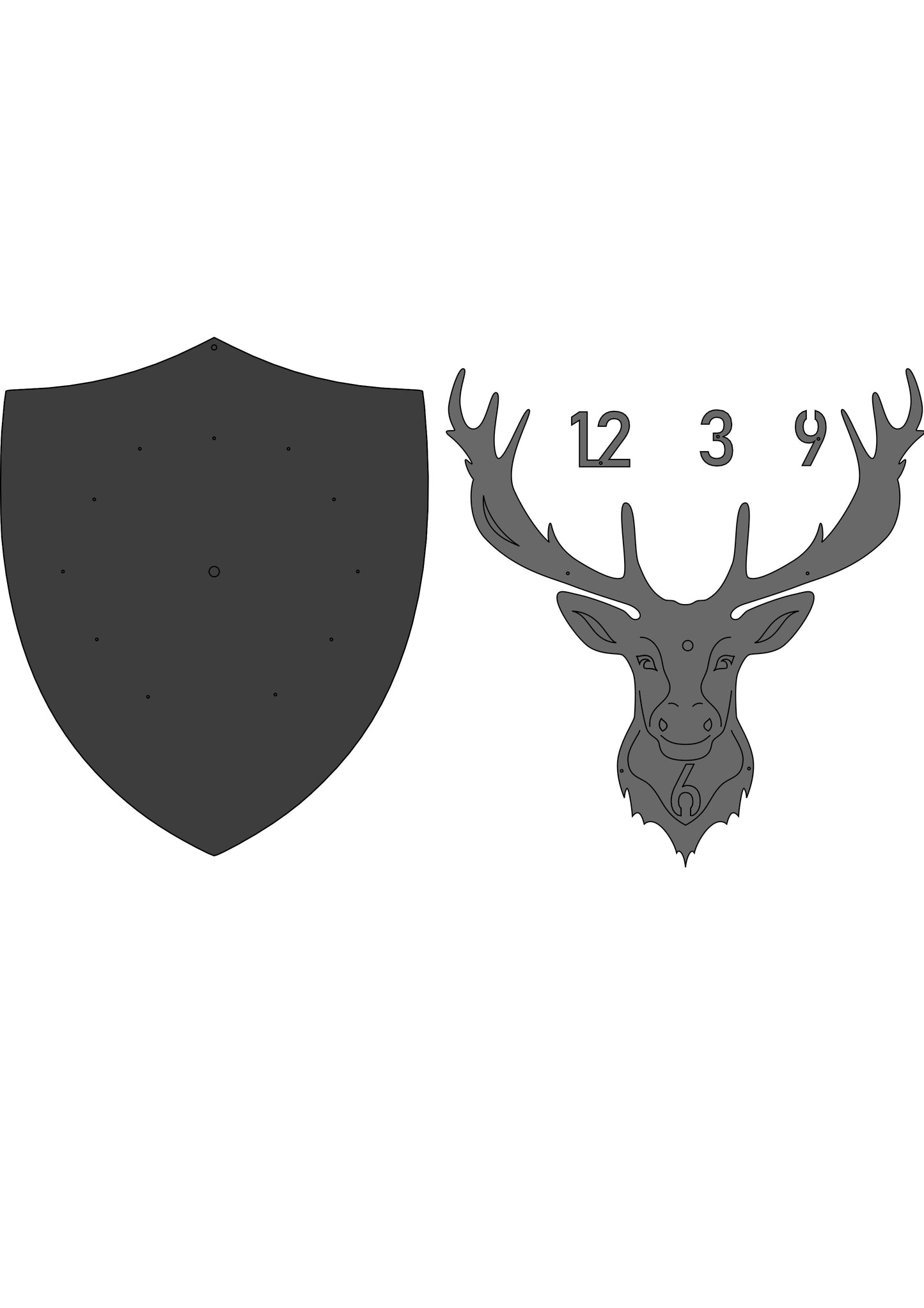 deer trophy clock (digital files)