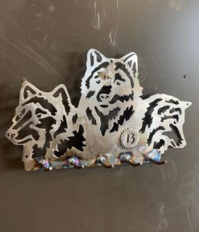 metal wolf key hanger